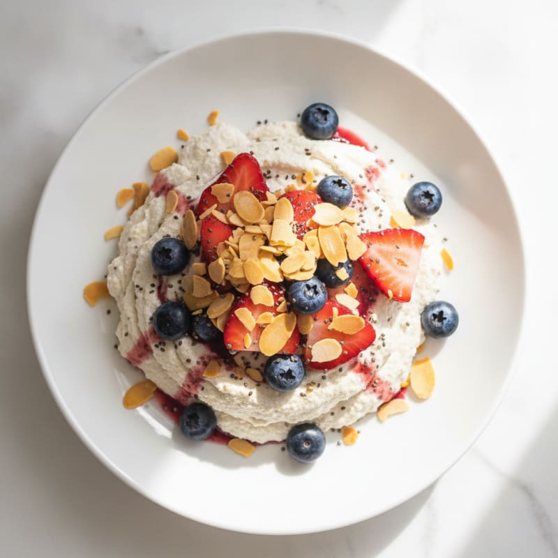 Silky Greek Yogurt Protein Mousse with Berries