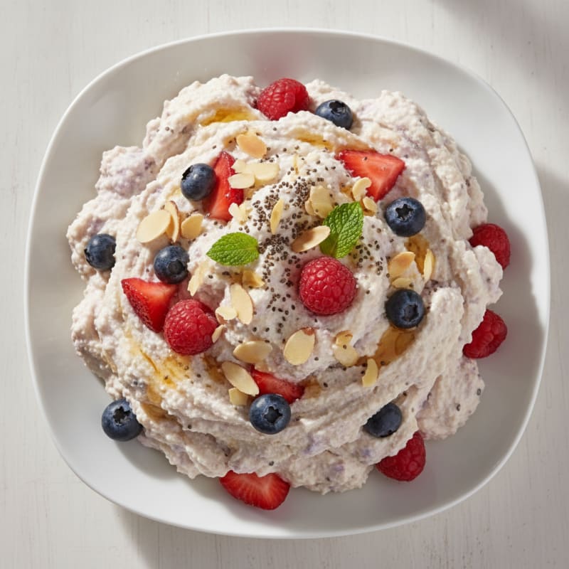 Silky Greek Yogurt Protein Mousse with Mixed Berries