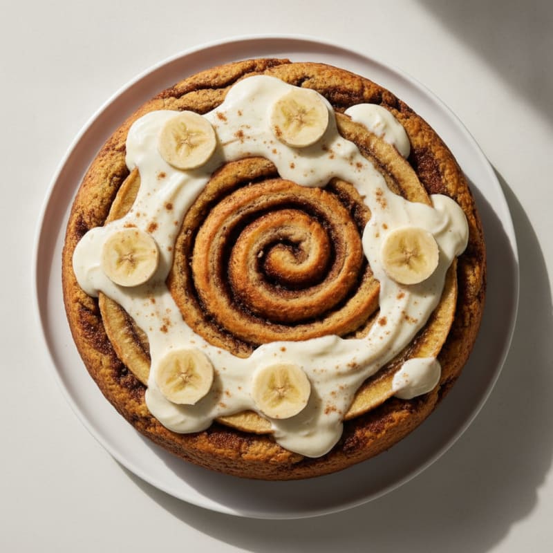 Banana Bread Cinnamon Roll Cake