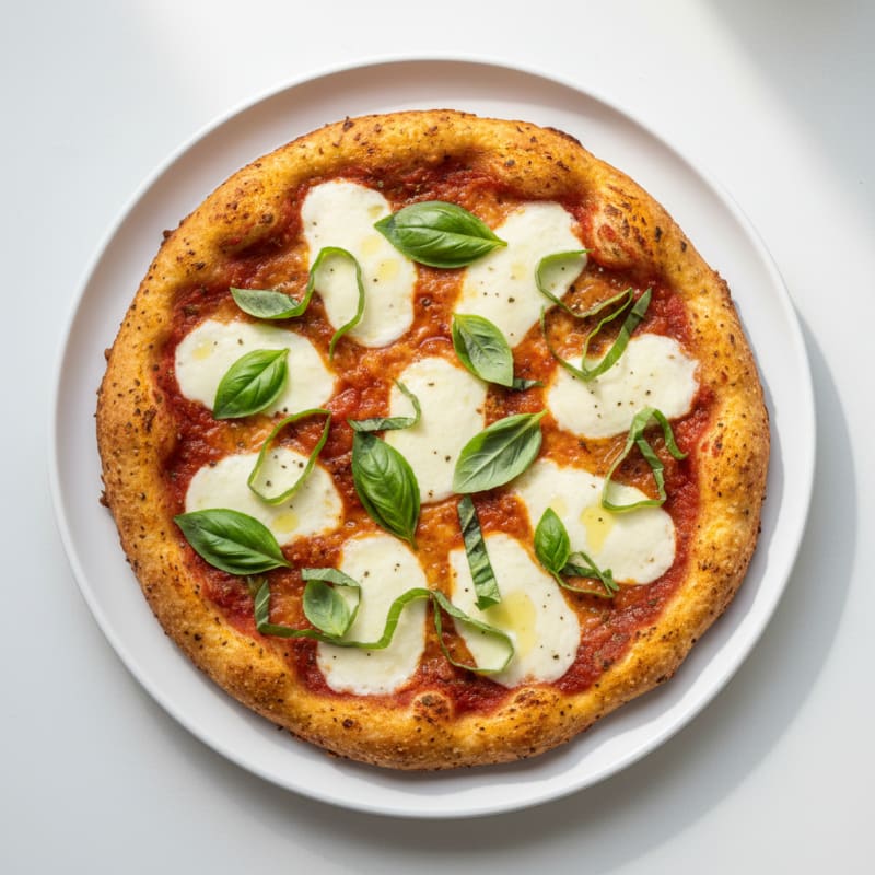 Golden Crispy Margherita Pizza