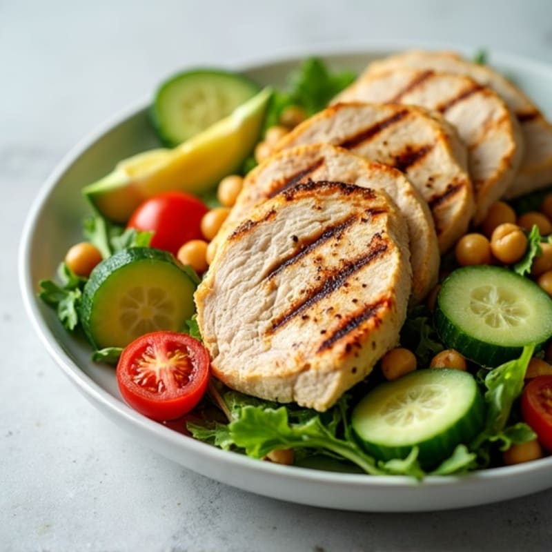 Grilled Turkey and Avocado Salad with Chickpeas