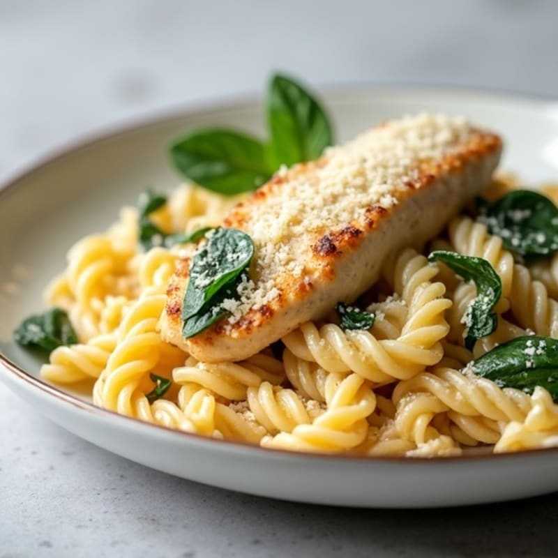 Healthy Creamy Chicken Alfredo Pasta