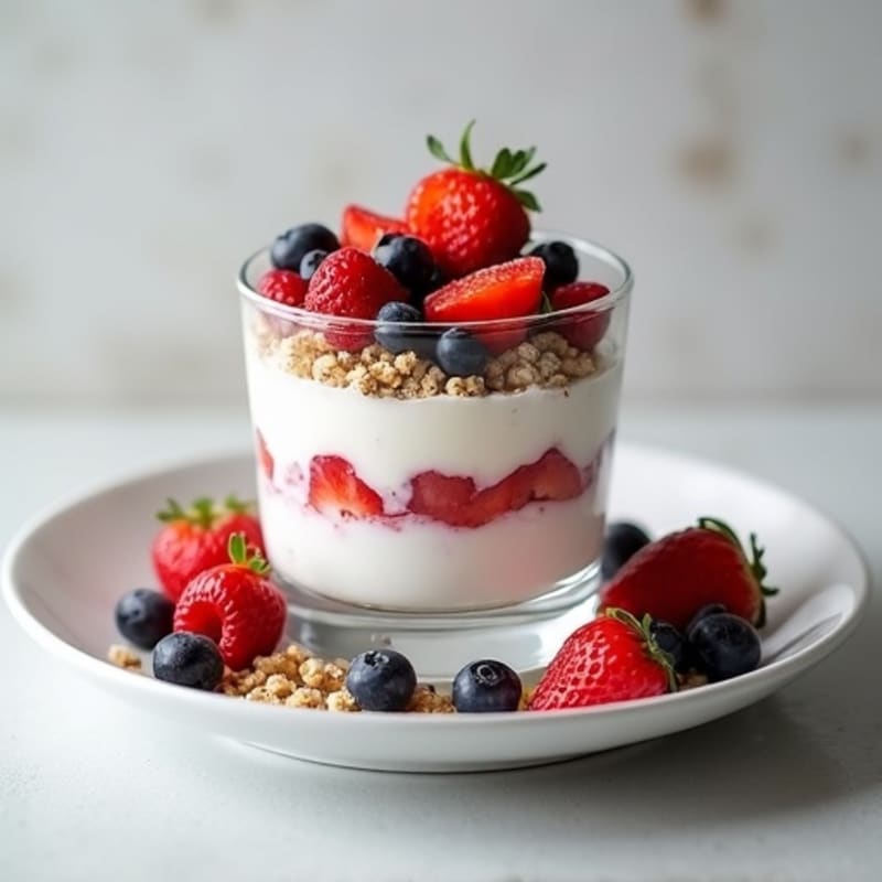 Silky Greek Yogurt Protein Parfait with Mixed Berries