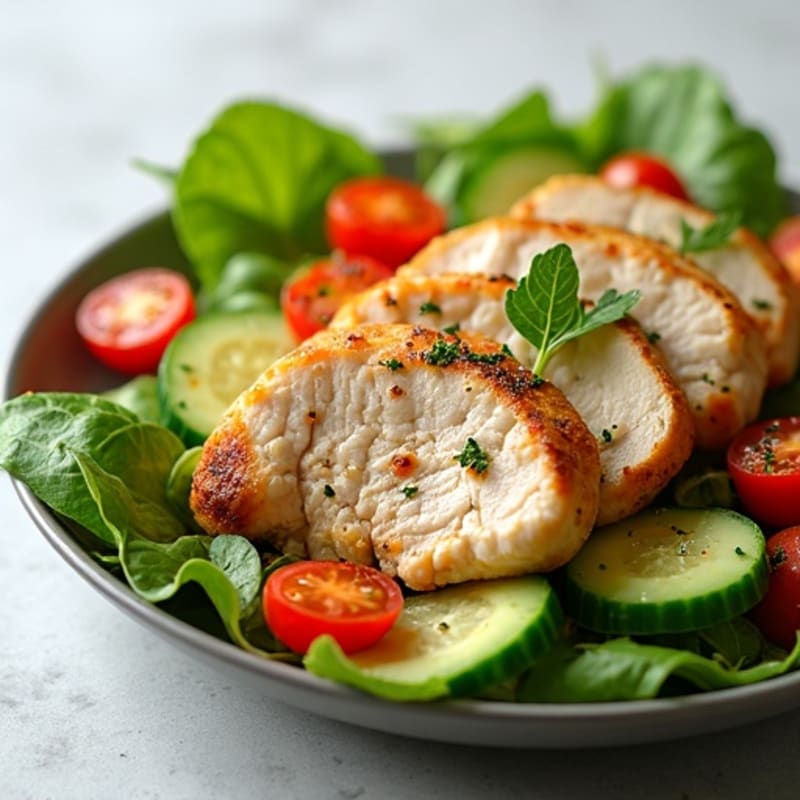 Grilled Turkey Breast Salad with Mixed Greens