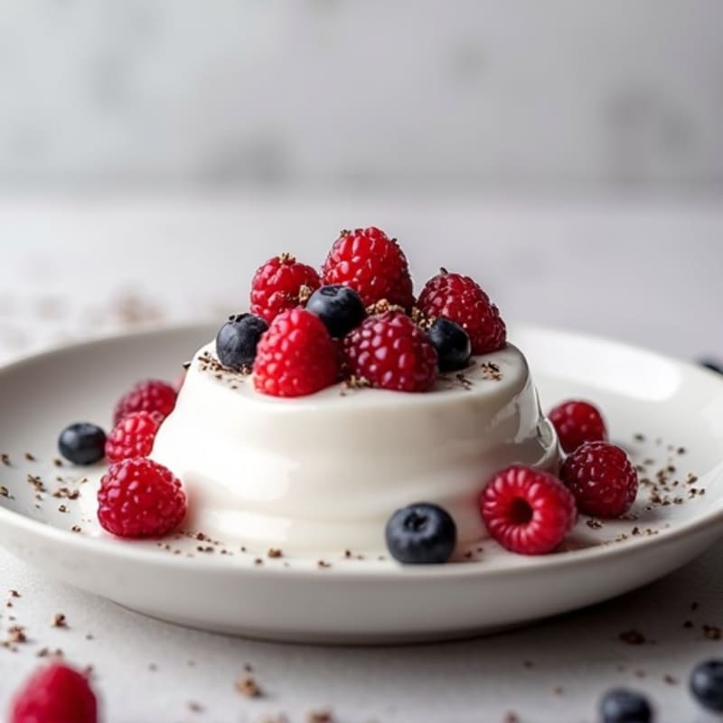Silky Greek Yogurt Protein Pudding with Mixed Berries