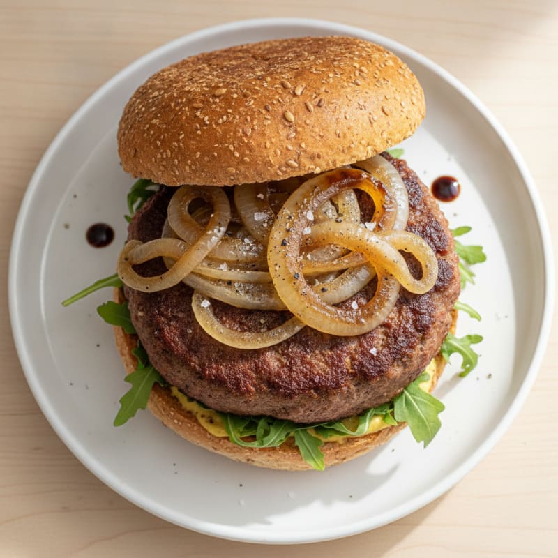 Brisket Burger with Caramelized Onions