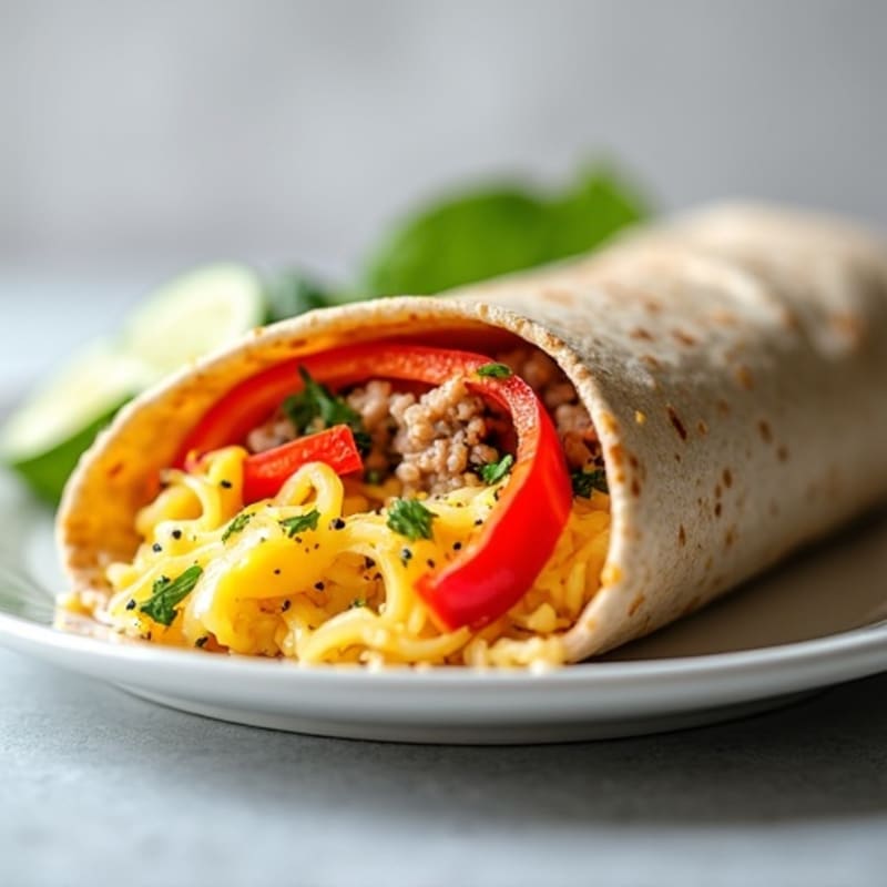 Protein-Packed Egg White and Turkey Breakfast Burrito