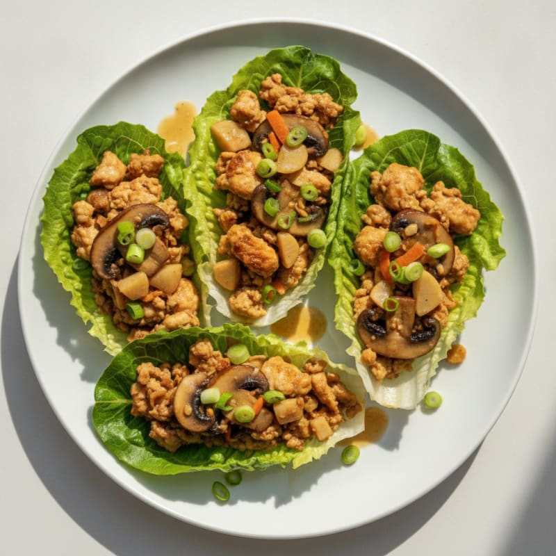 Chicken and Mushroom Lettuce Wraps