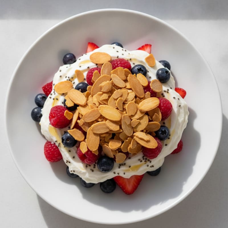Greek Yogurt Protein Parfait with Mixed Berries