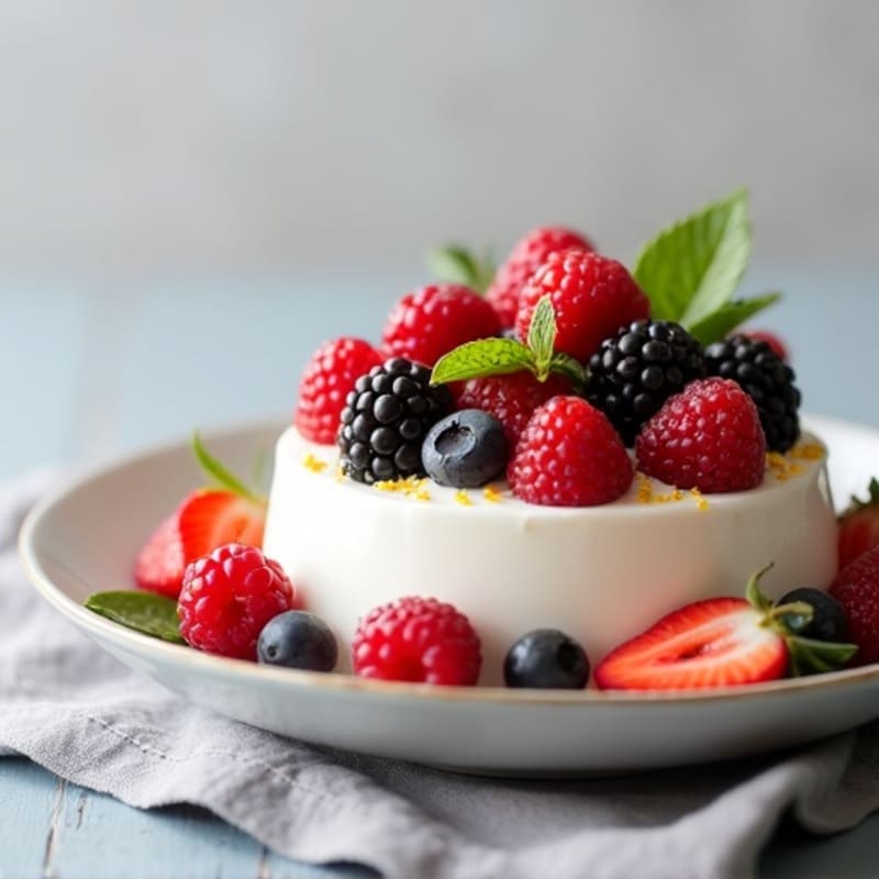 Greek Yogurt Protein Mousse with Mixed Berries