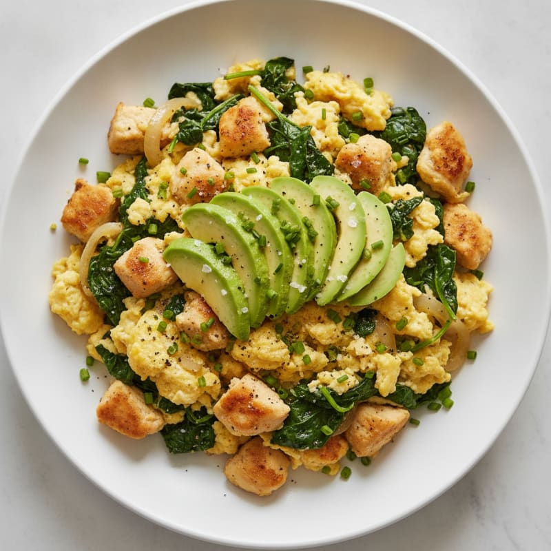 Paleo Chicken and Avocado Scramble