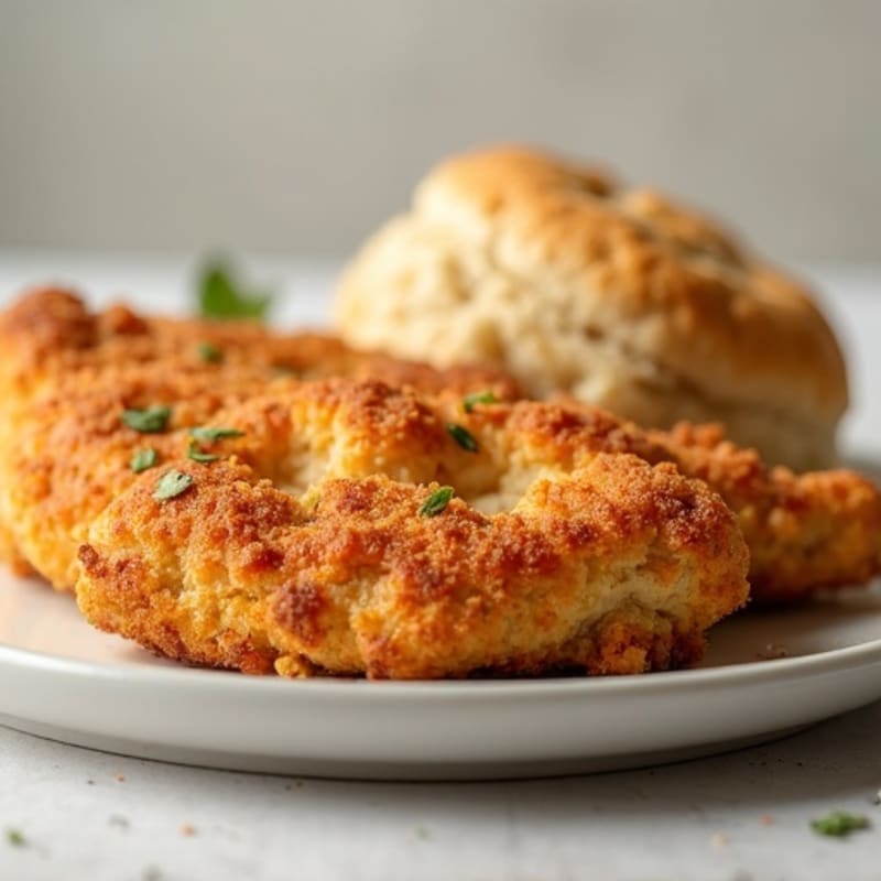 Crispy Oven-Baked Chicken with Fluffy Whole Wheat Biscuits