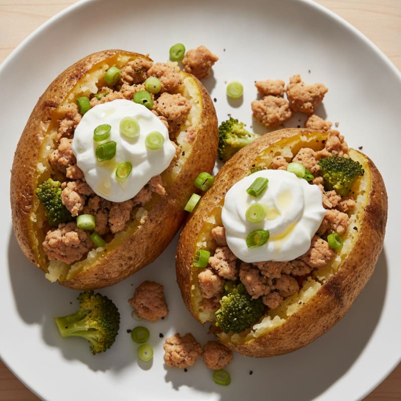 Hearty Loaded Baked Potatoes with Savory Toppings