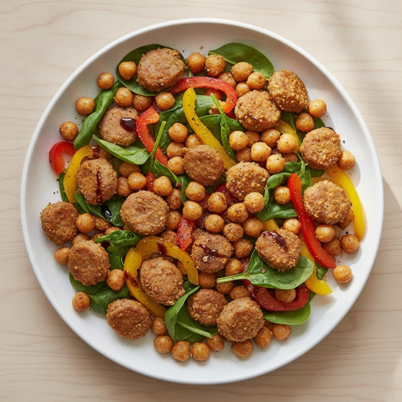 Crispy Roasted Turkey Sausage and Chickpea Bites