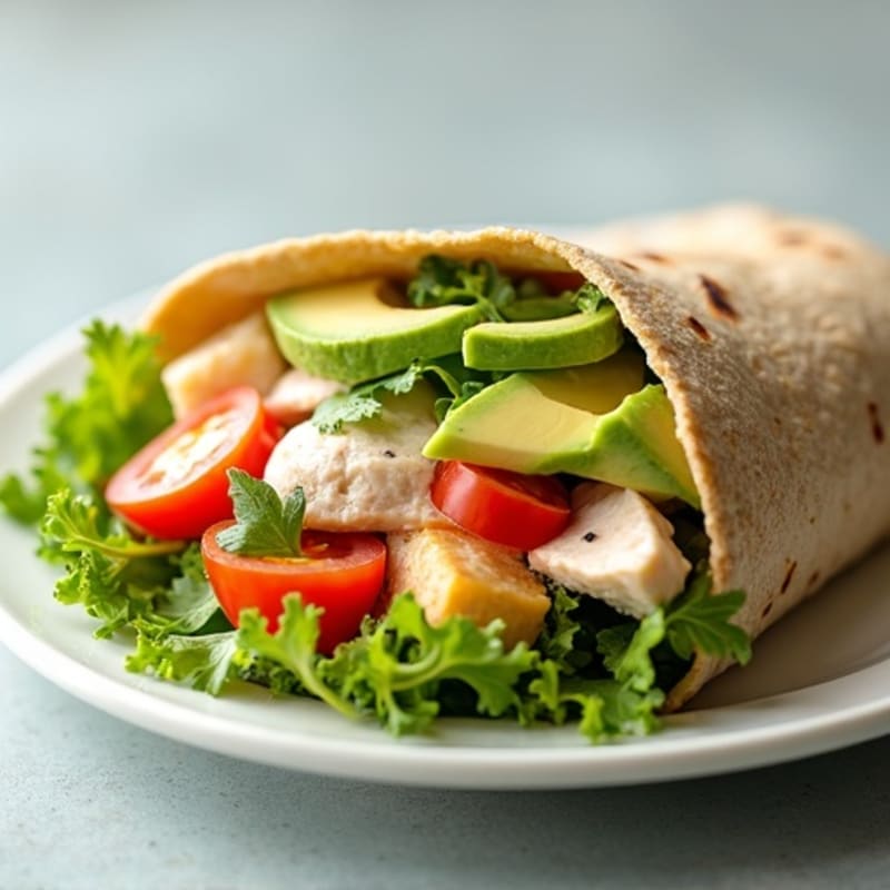 Creamy Turkey Avocado Whole Wheat Wrap