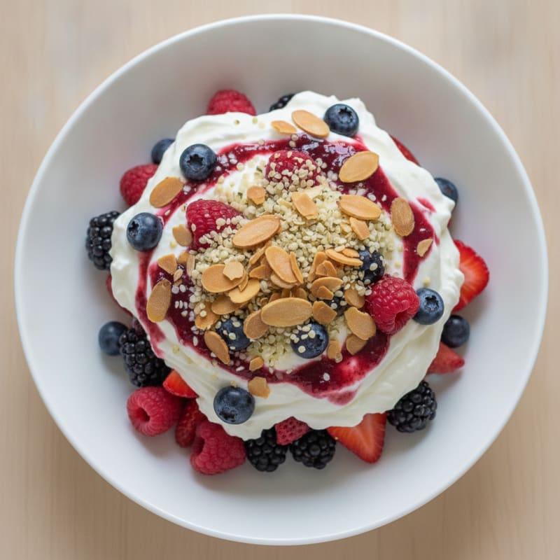 Greek Yogurt Protein Parfait with Mixed Berries