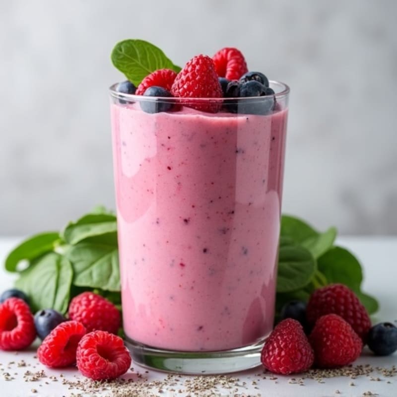 Creamy Berry Spinach Protein Smoothie