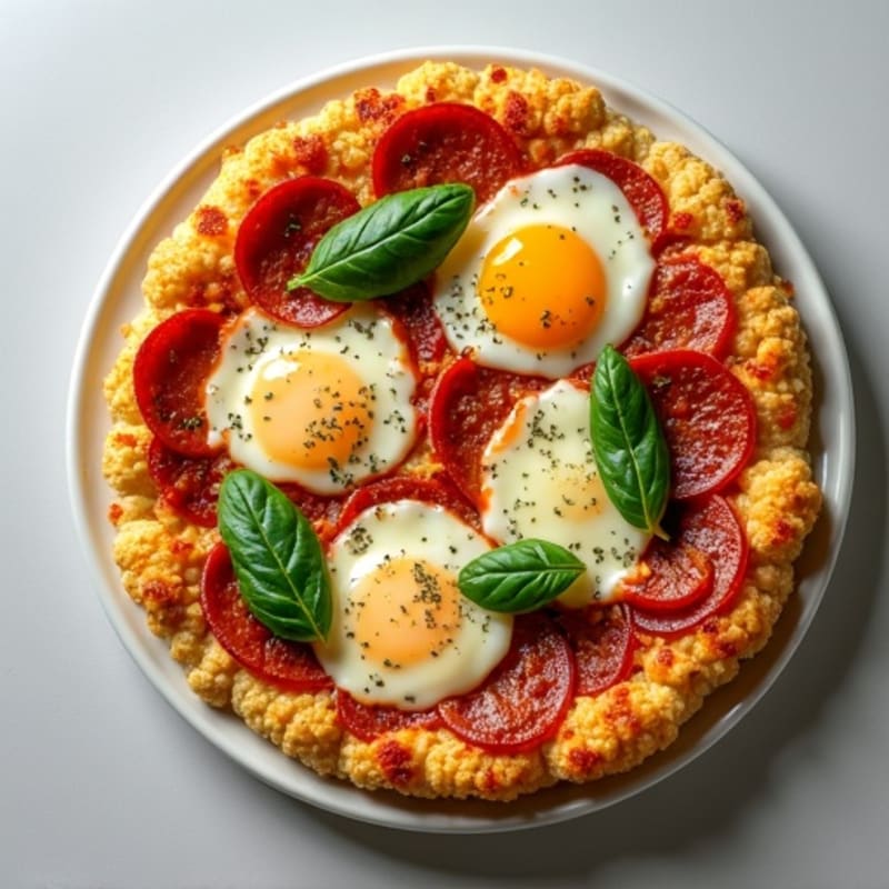 Cauliflower-Crust Pizza with Italian Meats and Herbs