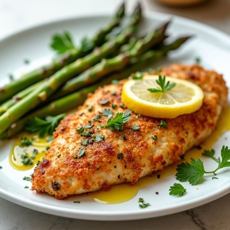 Crispy Lemon Herb Chicken with Roasted Asparagus