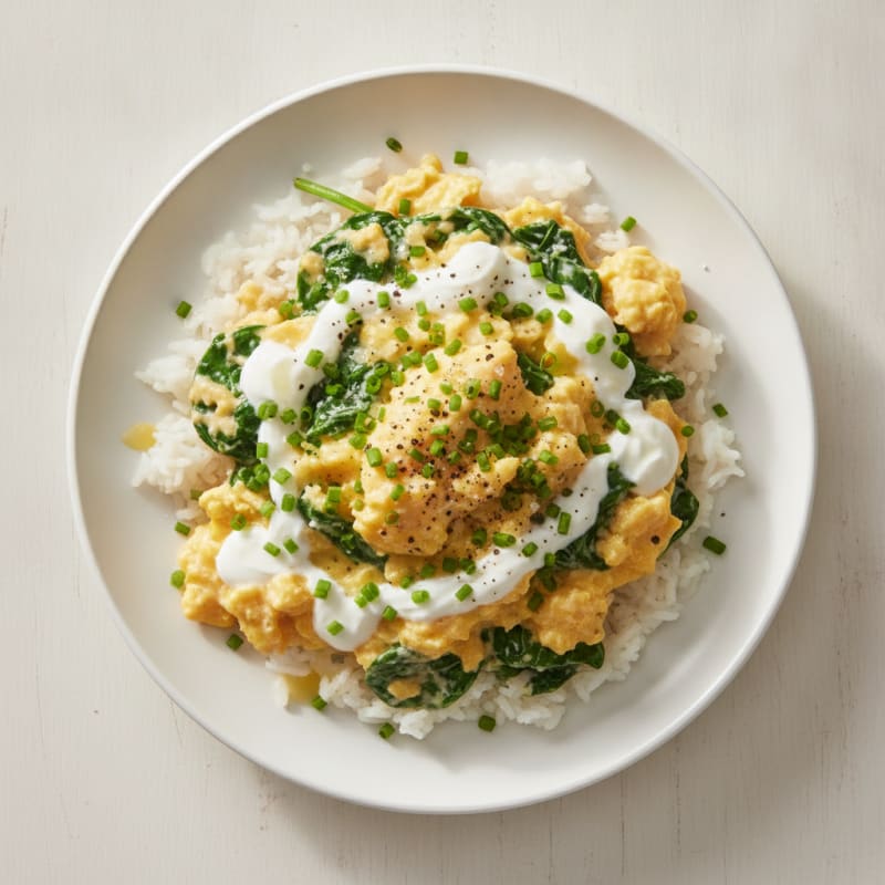 Savory Scrambled Eggs with Greek Yogurt