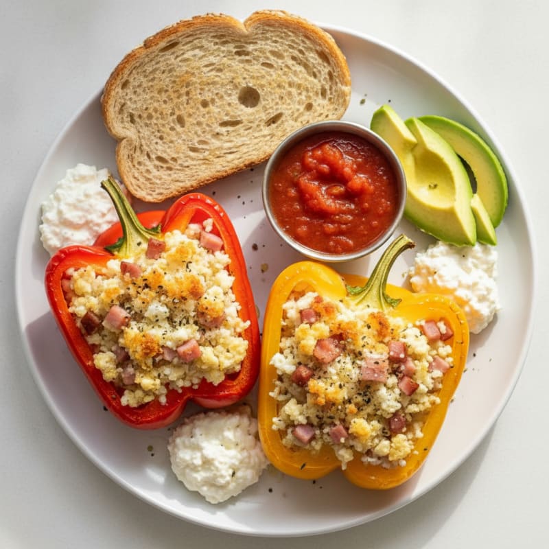 Ham and Bell Pepper Stuffed Peppers