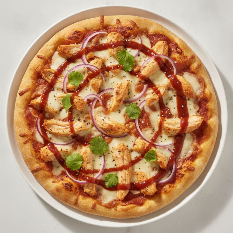 High-Protein BBQ Chicken Pizza with Red Onion