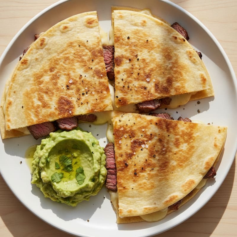 Carne Asada Quesadillas with Guacamole