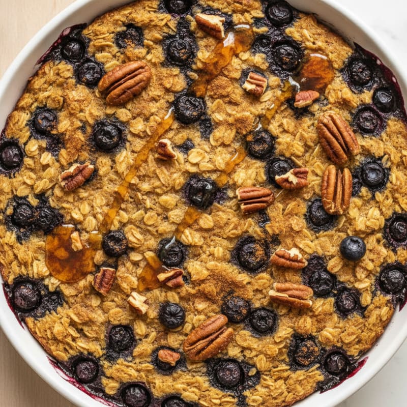 Blueberry Pecan Baked Oatmeal
