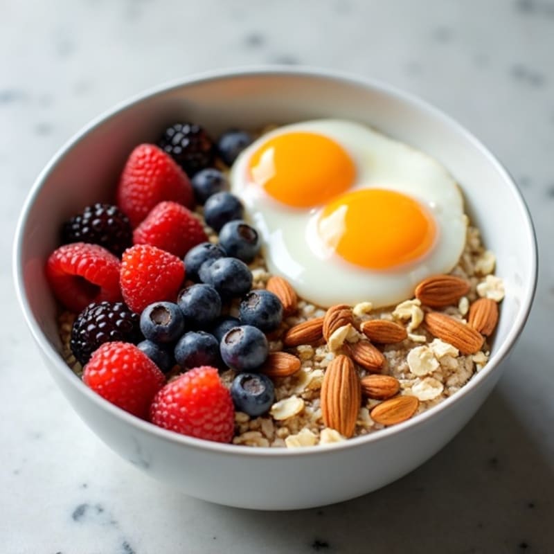 Hearty Oatmeal with Fresh Berries and Toasted Nuts