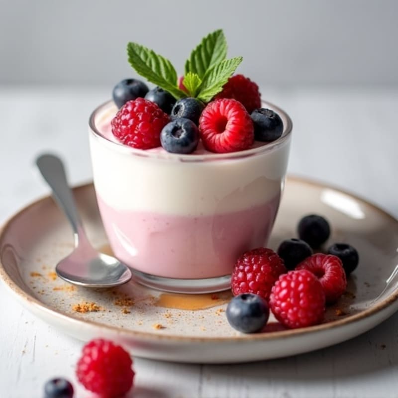 Silky Greek Yogurt Protein Mousse with Mixed Berries