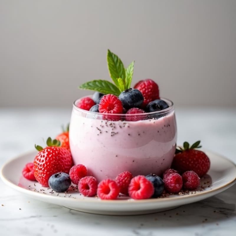 Silky Greek Yogurt Protein Mousse with Berries
