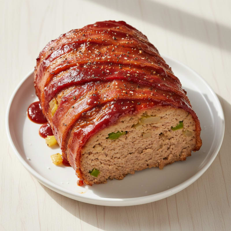 BBQ Bacon-Wrapped Meatloaf with Glaze