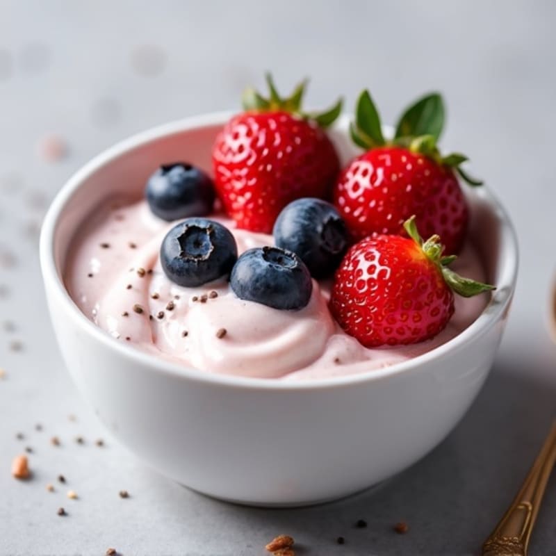 Silky Greek Yogurt Protein Mousse with Berries