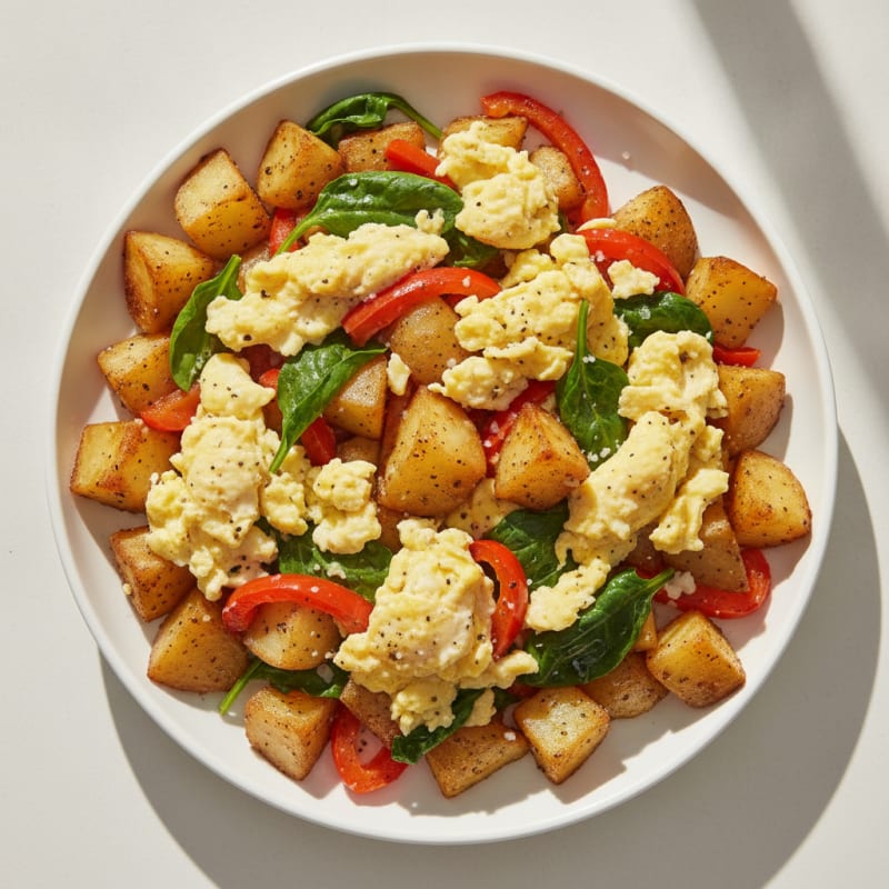Hearty Scrambled Eggs with Roasted Potatoes