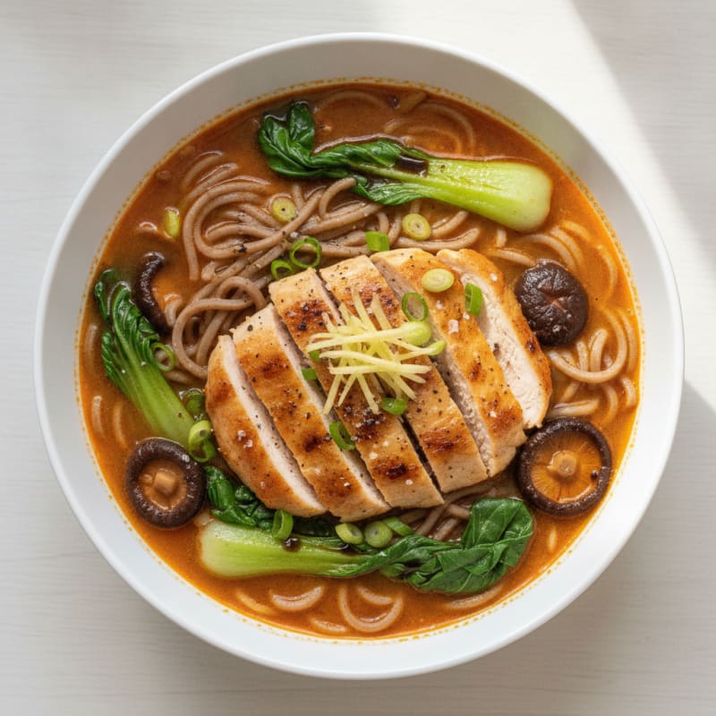 Sriracha Chicken Ramen Soup