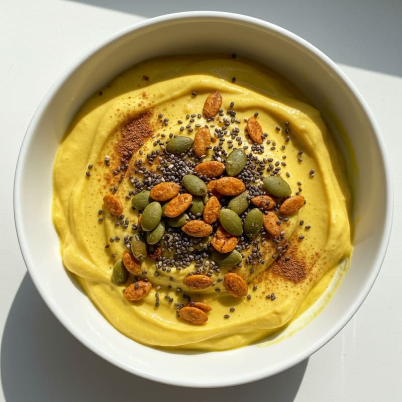 Creamy Turmeric Greek Yogurt with Chia and Pumpkin Seeds