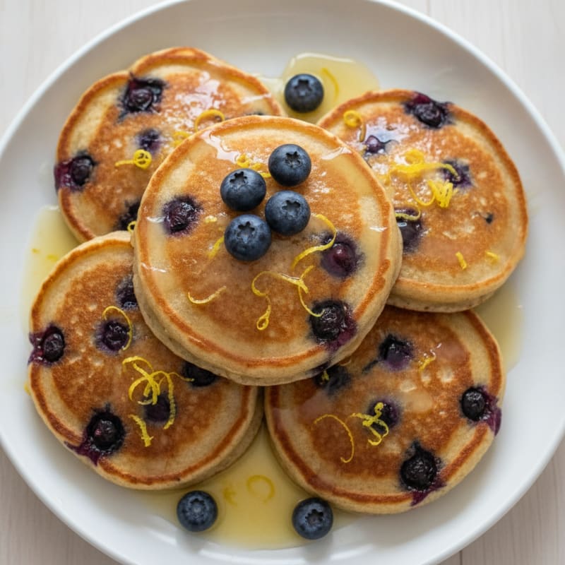Blueberry Ricotta Pancakes with Lemon Zest