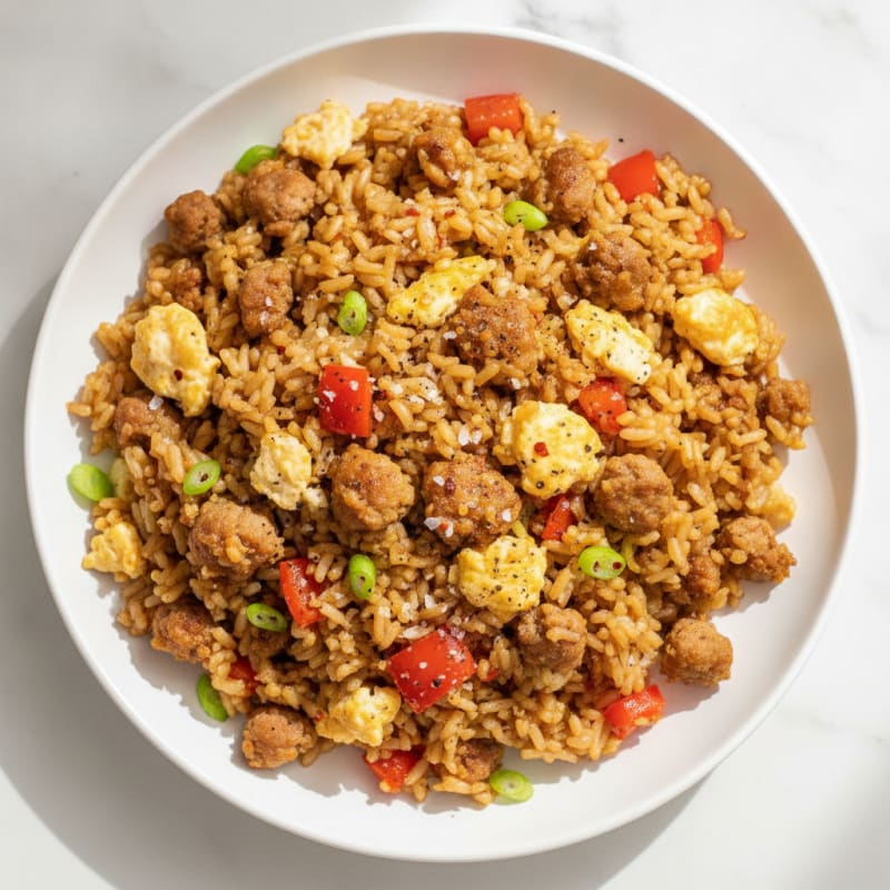 Breakfast Fried Rice with Savory Sausage
