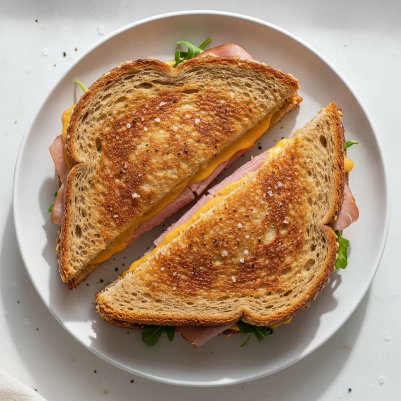 Classic Toasted Ham and Cheese Sandwich