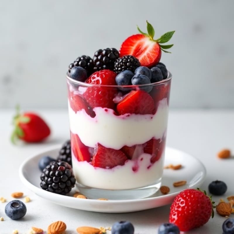 Greek Yogurt Protein Parfait with Berries and Almonds