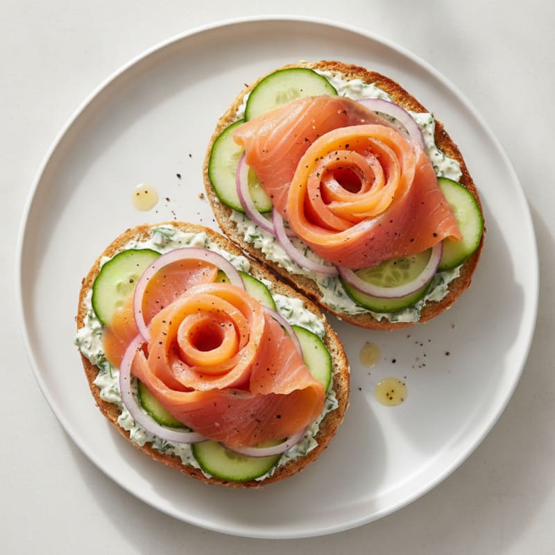 Smoked Salmon Cream Cheese Bagel