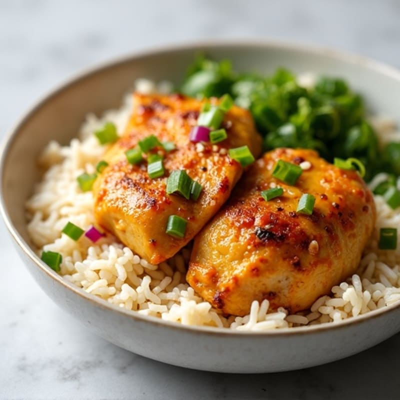 Coconut Curry Pan-Seared Chicken with Jasmine Rice