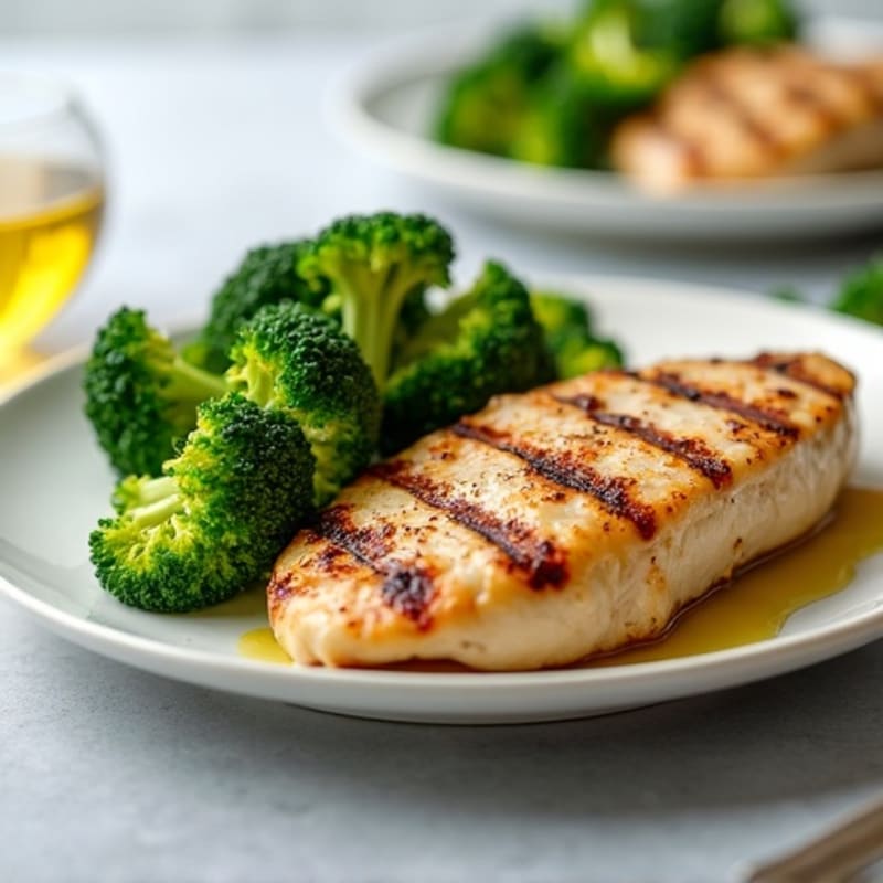 Grilled Chicken Breast with Steamed Broccoli