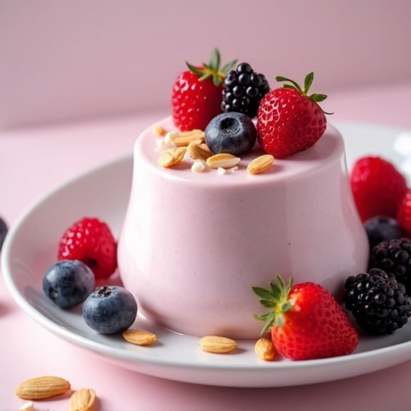 Greek Yogurt Protein Mousse with Mixed Berries