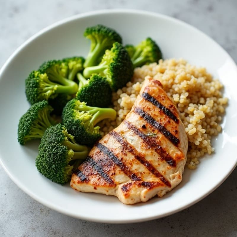 Grilled Turkey Breast with Roasted Broccoli and Quinoa