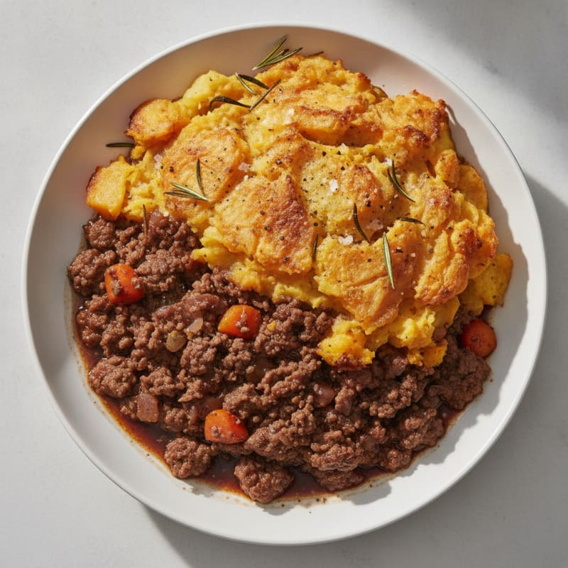 Rosemary Beef with Worcestershire Sweet Potatoes