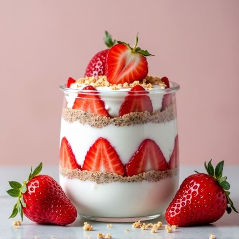 Protein Strawberry Yogurt Parfait with Chia Seeds