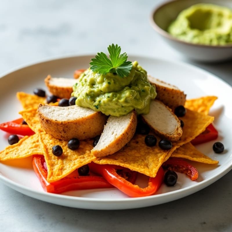 Crispy Bell Pepper Nachos with Guacamole