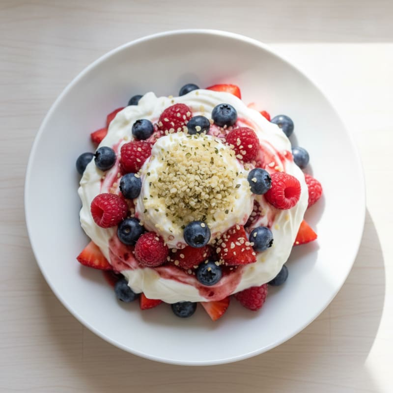 Creamy Greek Yogurt Parfait with Protein Powder and Mixed Berries