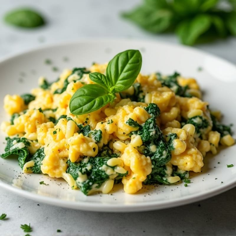 Creamy Egg and Spinach Scramble with Fresh Herbs